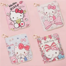Mesuca Cute PU Leather Mini Zipper Wallet, Kawaii Cartoon Print, Pink Multi Rectangular Purse Coin Card Holder, Girls Birthday Gift For Daily Use - Multicolor - View 2