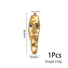 1/5 Pcs Stainless Steel Gold Plated Abstract Face Mask Charm, DIY Jewelry Making Pendant - Pendant - View 12