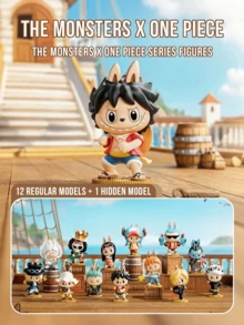 THE MONSTERS X ONE PIECE SERIES FIGURES, Classic One Piece Movie Collaboration Labubu Style Figure Blind Box, Anime Character Figure Statue Blind Box, Toy Blind Box, Cute Mini Statue Collectible, Birthday And Christmas Gift - Multicolor - View 1