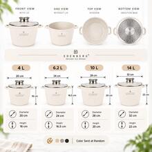 Speckled Coating Stock Pot With Glass Lid For Home Kitchen, Large Meal Prep, Random Color - View 4
