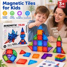 50Pcs Colorful 3D Magnetic Tiles Building Set - Creative STEM Educational Blocks, Clear Rainbow Magnetic Stacking Construction Toys, Perfect Birthday Gift For Kids 3+ Years Old - Multicolor - View 4