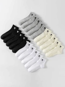 10 Pairs Random Children's Socks, All-Season Breathable Sports Bow Socks, Suitable For Boys And Girls, Mid-Calf, Simple Casual - Multicolor - View 3