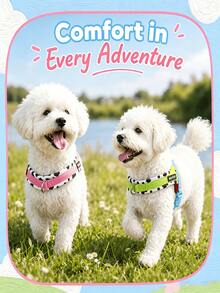 Cow Print Dog Harness And Leash Set, Colorblock Soft Padded Anti-Pull Pet Vest Harness, Adjustable Buckle Comfortable Dog Walking Set, Suitable For Outdoor Daily Use - Multicolor - View 6