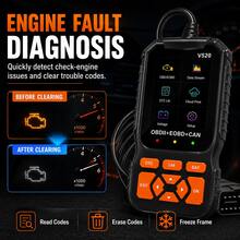 Pemindai Diagnostik OBD2 V520 Baru 2026, Pembaca Kode Mobil 8 Bahasa, Deteksi Kode Kesalahan Mesin yang Ditingkatkan, Hapus Kode Kesalahan - Jeruk - View 3