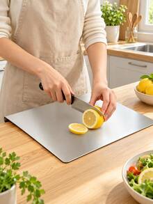 Kitchen Cutting Board, Metal Chopping Board With Rim, Suitable For Meat, Fruit, Vegetables, Bread And Baking - View 11