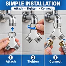 Universal Y Shaped Water Pipe Splitter, 1 In 2 Out Threaded Fitting For Dishwasher & Instant Water Heater - Multicolor - View 8