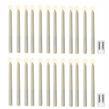 Bộ 6 nến trụ không lửa (có điều khiển từ xa và chức năng hẹn giờ); chạy bằng pin (không bao gồm pin); hiệu ứng ngọn lửa nhấp nháy; phù hợp cho sinh nhật, tiệc tùng, trang trí nhà thờ và các sự kiện lễ hội - Nhiều màu - Xem 9
