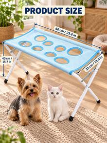 Foldable Pet Grooming Hammock Stand (Includes Fixing Straps), Breathable Dog & Cat Bathing Rack, Nail Trimming Restraint Frame, Suitable For Small To Medium Pets At Home And Pet Grooming Shops - One Size (1pc) - View 2