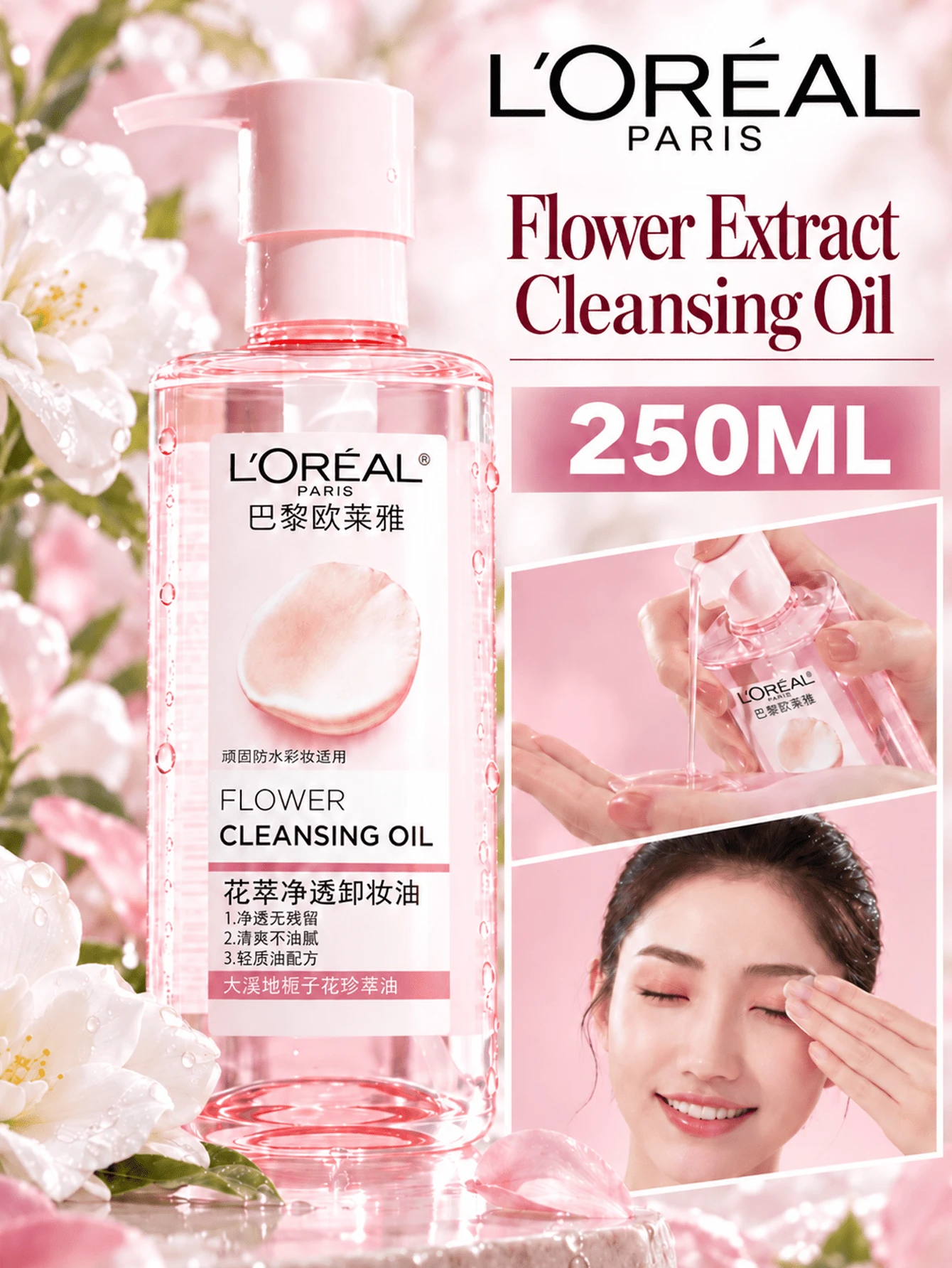 L'Oreal L'Oréal Paris Micellar Cleansing Oil, 250ml, Deep Cleansing, Easy Removal, Non-Irritating For Sensitive Skin, Long-Lasting Hydration, Suitable For All Skin Types