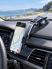 Car Phone Holder, Vacuum Suction Cup Dashboard/Windshield Mount, 360° Rotating Auto-Locking Cradle, With Foldable Extension Arm, Universal GPS Navigation Bracket, Suitable For Car SUV Truck, Adjustable Side Clamps, Hands-Free Driving Accessory - Multicolor - View 5