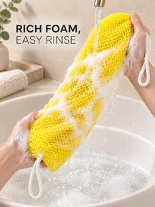 African Exfoliating Bath Towel Set, Long Net Shower Scrubber With Hanging Rope, Double-Sided Body Wash Cloth For Gentle & Deep Exfoliation, Back Scrubber For Bath, Shower, Home & Dorm - Multicolor - View 7