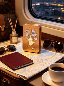 Multicolor Square Mini Tarot Deck Storage Box With Small Mesh Pouch. Multifunctional Jewelry Box. For Storing Tarot Cards, Playing Cards, Stud Earrings, And Rings. Travel, Camping, Work. Ideal Gifts For Christmas, Thanksgiving, Halloween, New Year - Multicolor - View 1