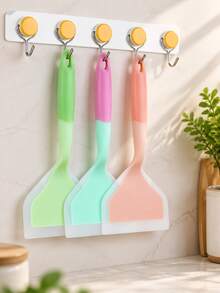Random 2/1pc Silicone Wok Spatula, Translucent Kitchen Frying Spatula, Cabinet Cookware, Home Cooking Wide-Mouth Slotted Spatula - Multicolor - View 9