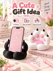 Cute 3D Printed Cat Paw Phone Stand | Creative Desktop Decor Practical Tablet/Phone Holder | Essential Dorm Room Desktop Decor | Must-Have Beach Accessory | Practical Car Storage Accessory | Room Decor Gift And Small Trinket - Multicolor - View 11