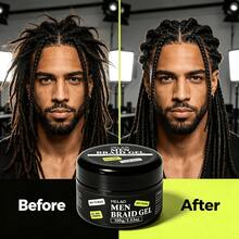 MELAO Men's Hair Styling Gel, Long-Lasting Edge Control Gel, All-Day Hold Without Flaking, Suitable For Twists, Braids, Dreadlocks, 100g/3.53oz - Wax - View 2