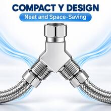Universal Y Shaped Water Pipe Splitter, 1 In 2 Out Threaded Fitting For Dishwasher & Instant Water Heater - Multicolor - View 1