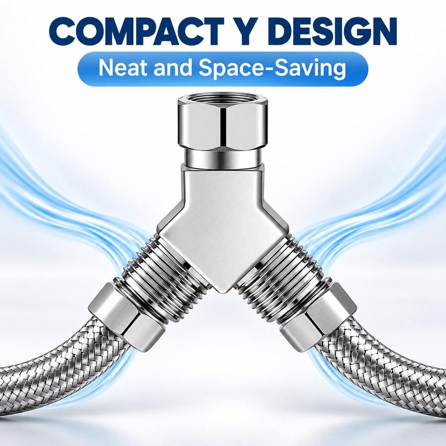Universal Y Shaped Water Pipe Splitter, 1 In 2 Out Threaded Fitting For Dishwasher & Instant Water Heater - Multicolor - View 1