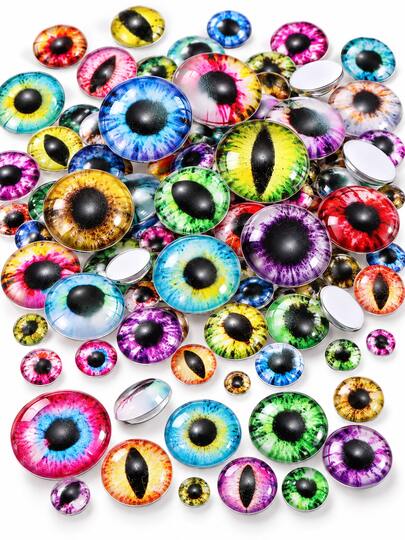 Glass Longan Gemstone Wholesale - Assorted Sizes Flat Back Domed Cat Animal Doll Eyes, Suitable For Polymer Clay Sculpting, Needle Felting Plush Toys, Gothic Halloween Frame Pendants, Keychains And Sewing Craft DIY Materials