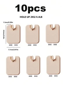 1/5/10pcs Portable White Photo Hanging Hooks, No-Drill Damage-Free Wall Photo Hooks, Self-Adhesive Decorative Picture Hooks, Suitable For Bathroom, Kitchen, Home, Door, Closet - Multicolor - View 10