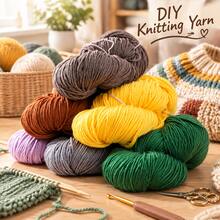 LIRISNLY Benang Campuran Wol Alpaka Tebal 300g, Benang Rajut Tangan untuk Membuat Sweater, Syal, Topi, dan Selendang DIY, Benang Tenun Kerajinan Aneka Warna - beraneka warna - View 7