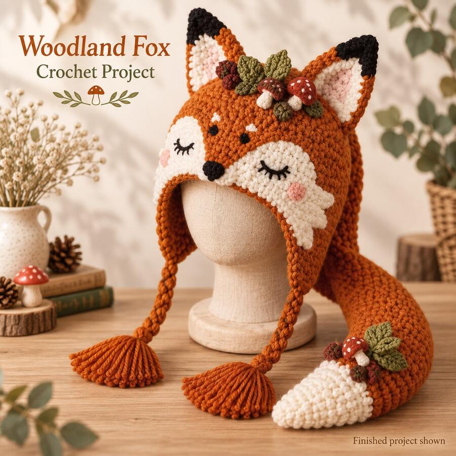 BFC-064 - Hand-knitted Hat - Fox - View 1