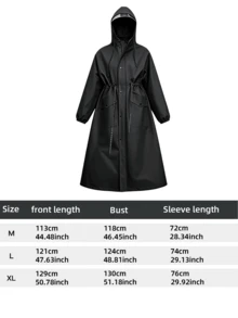 SaphiRose Women's Long Hooded Raincoat Outdoor Windproof Rain Jacket Coat - Women's Raincoat - View 8