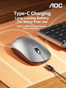 AOC Kombo Keyboard dan Mouse Bluetooth Nirkabel KM600: Keyboard dan mouse isi ulang mode ganda, mekanisme sakelar gunting senyap, desain tahan percikan air, kompatibel dengan laptop dan desktop, tersedia berbagai warna. - View 9