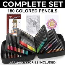 180pcs Colored Pencils Set, Soft Oil-Based Lead Colored Pencils Suitable For Adult Coloring Books, Can Be Used For Sketching, Blending And Layering - 180 Colors Of Oil Colored Pencils - View 7