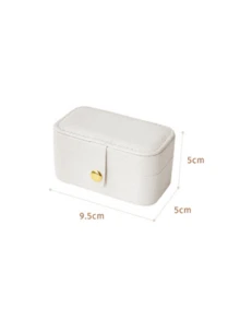 Portable Jewelry Storage Box, Mini Travel Jewelry Box, Earring & Ring Organizer. This Compact Leather-Textured Storage Box Can Hold Rings - Multicolor - View 8
