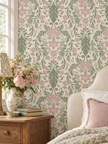 SUPSTICKER Vintage Botanical Bird Peel & Stick Wallpaper, Removable PVC Wall Decor For Bedroom, Living Room & Reading Corner - Flowers - View 5