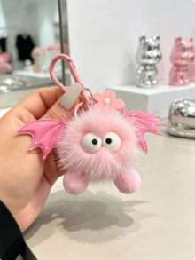 1pc Halloween Funny Plush Bat Monster Pendant Keychain Bag Charm Creative Party Gift - Multicolor - View 9