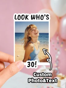 1/18/50pcs Customizable Personalized Square Birthday DIY Decorative Stickers, Custom Text Content, Suitable For Decorating Gift Bags, Home Walls, Storage Jars, Birthday Invitations, Perfect For Lovers, Best Friends, Family, Applicable For Parties, Christmas, Birthdays, Anniversaries, Various Holidays - Multicolor 2 - View 1