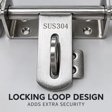 1pc 304 Stainless Steel Surface Mount Door Bolt Lock, Reversible Sliding Barrel Bolt, Heavy Duty Latch, Suitable For Wooden Doors, Main Doors, Cabinets, Sheds, Indoor And Outdoor Use - 1 PCS - View 4