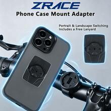 ZRACE Bike Phone Mount With Adapter – 3M Adhesive Stick-On Holder For Mountain & Road Bicycle GPS Computers - Black - View 2
