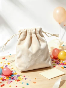 50pcs/10pcs Kantong Penyimpanan Warna Beige, Permukaan Lembut dan Halus, Tekstur Berkualitas Tinggi, Cocok Untuk Souvenir Pernikahan, Penyimpanan Perhiasan, Kemasan Hadiah Liburan, Kantong Pewangi dan Penyimpanan Kosmetik, Kantong Kemasan Hadiah Bernilai Tinggi Serbaguna - Krem - View 5