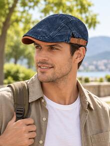 Vintage Washed Denim Baseball Cap, Classic Style, Adjustable Brim, Lightweight & Comfortable, Suitable For Daily Casual Wear - Forward Cap - View 4