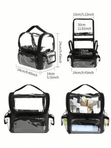 New Large Capacity Transparent PVC Makeup Bag, Travel Portable Handheld Toiletry Bag, Waterproof Cosmetic Tool Bag - Multicolor - View 3