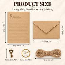 6/12 Sets Vintage Stationery Set, Writing Paper With Matching Envelopes, Old-Style Stationery Set, Suitable For Letter Writing And Invitations - Style a - View 5