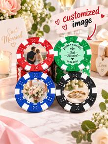 Personalized Poker Chips, Custom Photo Chips,Wedding Favor Poker Chip Set,Bachelor Party Gift, Game Night Keepsake,Personalized Casino Token - Multicolor - View 1