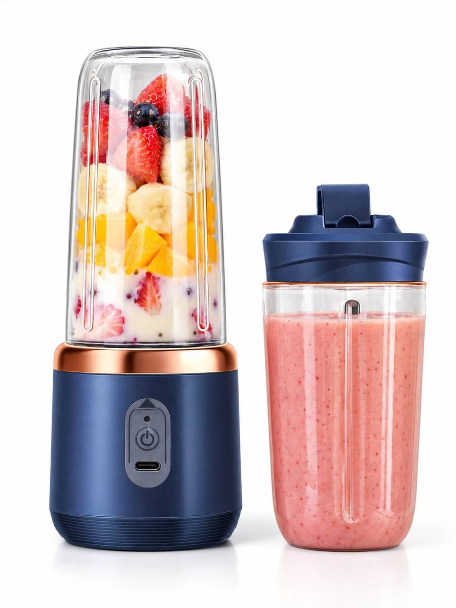 Alat Pembuat Jus Elektrik Portabel 400ml Nirkabel Mini, Gelas Pembuat Jus Buah, Dapat Diisi Ulang USB, Pembuat Smoothie Pribadi, Gelas Pembuat Jus Mini Nirkabel, Blender Buah dan Sayuran, Set Gelas Ganda Opsional, Blender Perjalanan Ringkas, Cocok untuk Dapur, Gym, Rumah, dan Perjalanan - MultiWarna - View 1