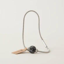 BLKSMTH Twisted Agate Blueberry Berry Style Agate Stainless Steel Snake Chain Bracelet - Grey - View 9