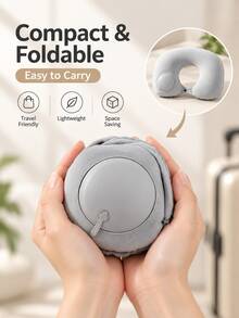 Bantal Leher Tiup Portabel, Bantal Perjalanan Bentuk U dengan Desain Pengisian Cepat, Bantal Udara Ringan untuk Perjalanan Pesawat, Mobil, Kereta Api, Hadiah Liburan Natal - A - View 4