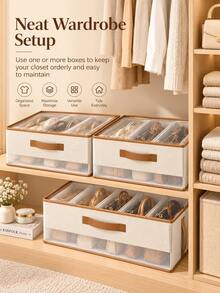 Handbag Storage Box With Transparent Dust-Proof Window And Convenient Handle, Foldable Closet Organizer Box, Suitable For Handbags And Clutches, Ideal For Handbag Collectors, Bedroom And Closet Organization - Multicolor - View 10