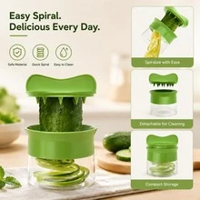 1pc Handheld Vegetable Spiralizer, Manual Zucchini Noodle Maker,Blade Veggie Spiral Slicer For Cucumber Carrot, Kitchen Salad Gadget - Multicolor - View 5