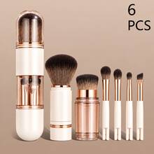 Set 6 Kuas Makeup Mini, Kuas Makeup Portabel untuk Perjalanan dengan Kotak Penyimpanan, Set Kuas Foundation, Eyeshadow, Concealer, dan Eyeliner, Alat Makeup Wajah Lengkap yang Ringkas, Perlengkapan Tas & Perjalanan, Wajib Dimiliki untuk Anak Perempuan, Hadiah Natal untuknya - A - View 12