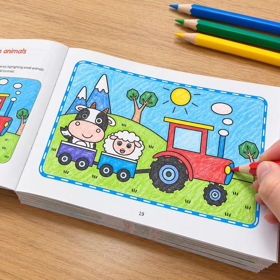32-Page Children's Coloring Book, Fun Painting Activity Manual, Children's Reading And Writing Educational Toy, Cute Cartoon Animal Themed Coloring Pages, Preschool Children's Creative Drawing Book
