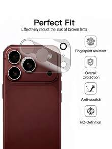 2pcs HD 9H Tempered Glass Camera Lens Screen Protector, Compatible With IPhone Duo/18 Pro Max/18 Pro/17/Air/17 Pro/17 Pro Max/16 Pro Max/15 Pro Max/14 Pro Max/13/12/11 Pro Max, Fits Multiple Phone Models, High Hardness - Clear - View 8