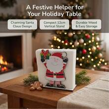2D Flat - 1pc Christmas Wooden Tissue Holder Decoration, Classic Snowman Design Tissue Holder Holiday Decor Restaurant Tissue Storage Rack, Suitable For Home Dining Table, Bar Counter, Restaurant, Cafe, Kitchen Countertop And Office Desk - A - View 7