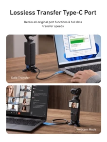 TELESIN Mini Charging Tripod Untuk Pocket 3.4 Tripod Magnetik Fungsi Lengkap dengan Port Type-C, Alas Pembuka Otomatis, Bantalan Silikon Anti-Selip, Dudukan Kamera, Aksesori Vlog - View 6