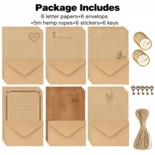 6/12 Sets Vintage Stationery Set, Writing Paper With Matching Envelopes, Old-Style Stationery Set, Suitable For Letter Writing And Invitations - Style a - View 6